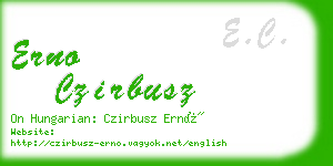 erno czirbusz business card